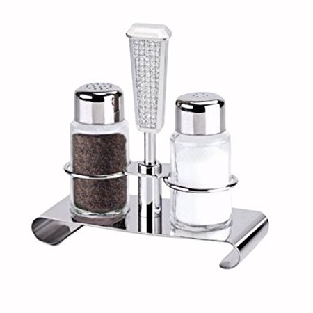 Glitter Stainless Steel Salt & Pepper Set 18/10 Stainless Steel by Artistique