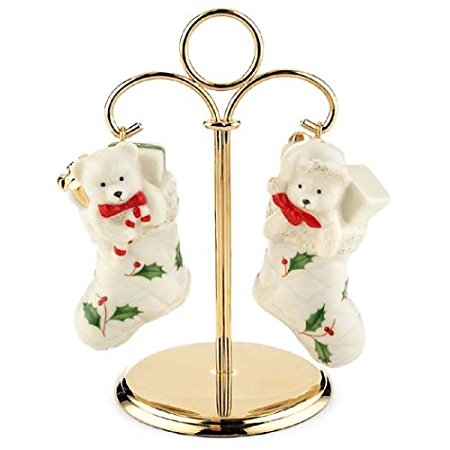 Lenox Holiday Carved Stocking Hanging Salt & Pepper