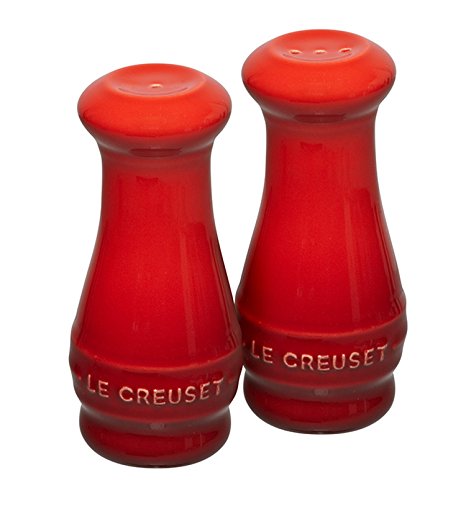 Le Creuset Stoneware Salt and Pepper Shakers, Cerise (Cherry Red)