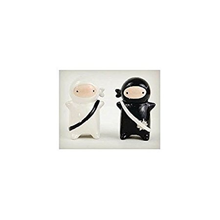 NINJA PAIR Salt & Pepper Set Ceramic Cute Fun