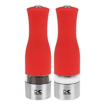 Kalorik Electric Pepper Grinder, Red, Stainless Steel