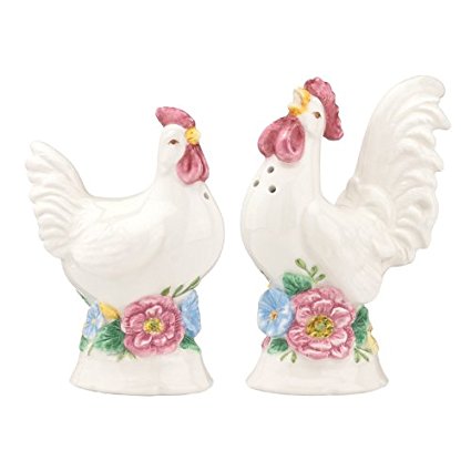 Lenox Butterfly Meadow Figural Roosters Salt & Pepper Shakers