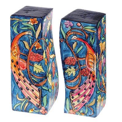 Salt And Pepper Shakers Set - Yair Emanuel SALT AND PEPPER SHAKER PEACOCKS (Bundle)