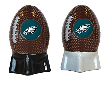 NFL Sculpted Football Shaped Salt and Pepper Shakers, Brown