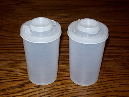 Vintage Small Tupperware Clear Salt & Pepper Shaker Flip Top