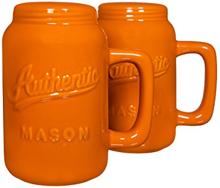 Home Essentials & Beyond 73718 Authentic Mason Salt & Pepper Shaker, Orange