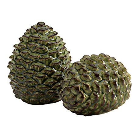 BonJour Dinnerware Sierra Pine Stoneware Salt and Pepper Shakers, Forest