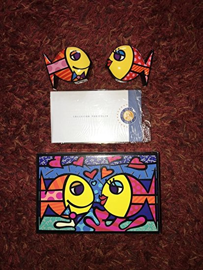 ROMERO BRITTO SALT & PEPPER SHAKERS-THE FRANKLIN MINT