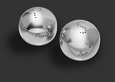 James Scott Set of 2 Salt and Pepper Round Stainless Steel Shakers, 2 Oz. Capacity - Easy Refill- Dimensions Height: 2