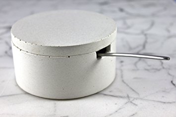 Culinarium - Large Concrete Salt Cellar with scoop - white